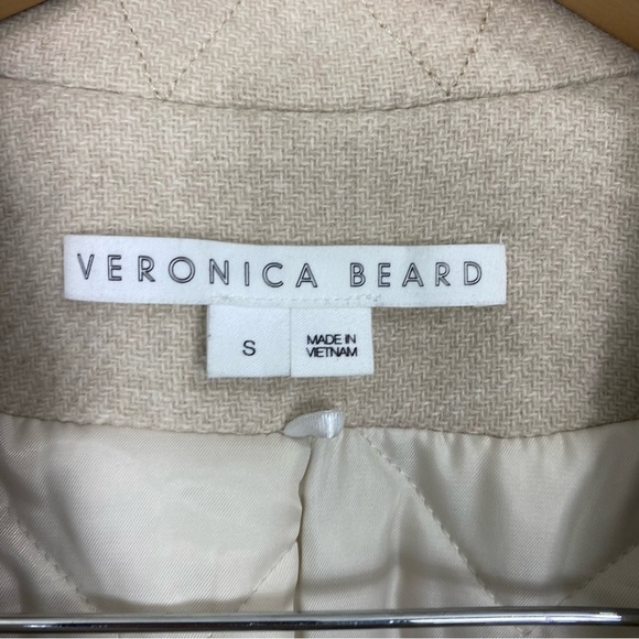 Veronica Beard Shirin Dickey Coat Oatmeal Neutral Wool Blend Sz‎ S Cream - Picture 3 of 8